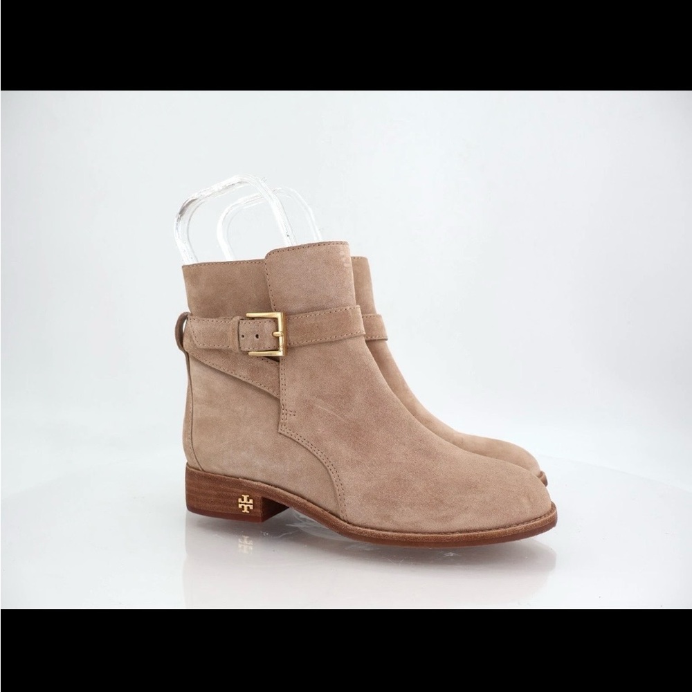 Tory Burch Beige Suede Ankle Booties